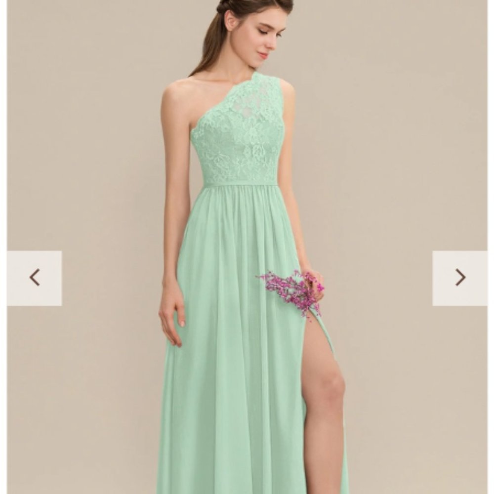 JJ's House Sage Green One Shoulder Floor Length Dress